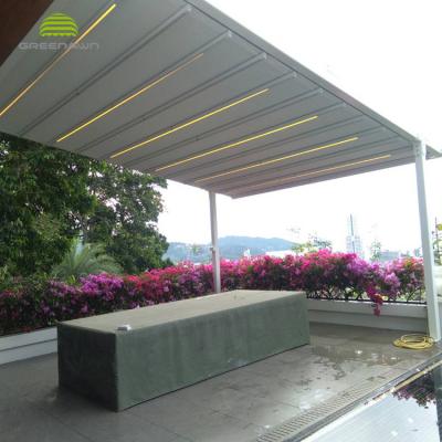 China 100% Waterproofing Aluminum Folding Roof PVC Pergola Pergola Electric Retractable Tents for sale