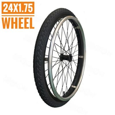 China Silla de ruedas 24x1.75 economic equipments design on the road wheelchair wheel for sale