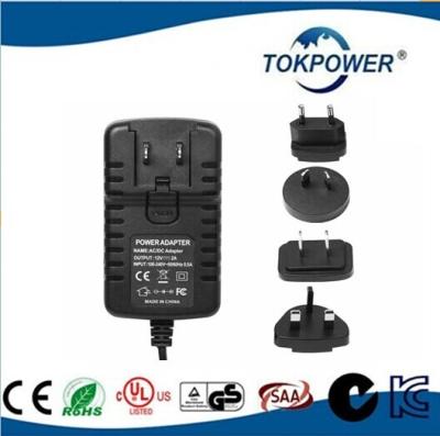 China fuente de alimentación del adaptador del soporte de la pared de la CA DC 2A de 12V 24W 47Hz - 63Hz en venta