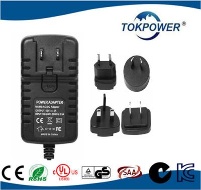 China 12w 24w Digital Universal AC DC Power Adapter Interchangeable E UL FCC Multi Plugs for sale