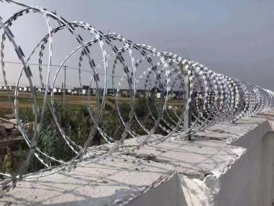 China Concertina Razor Wire Cross Type Barbed Tape Perimeter Barriers for sale