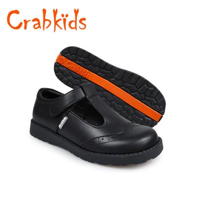 China Crabkids China factory price oxford school uniform black leather shoes back to school shoes for kids girl for sale