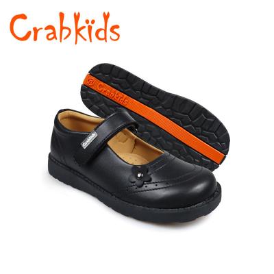 China Factory wholesale leather fashion kids black leather girls back to school uniform dress flat shoes for sale