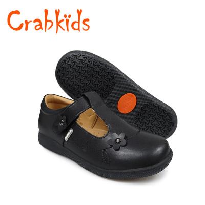 China Factory Wholesale Leather Lightweight Kids School Shoes Black Black Leather School Student Shoes For Girls for sale