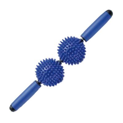 China High Quality Non-Toxic Relax Tool 2 Balls Plastic Body Muscle Tigger Point Massage Roller Stick for sale