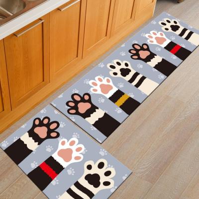 China Stain Resistant Cover Restaurant Combination Floor Mats European Style Printing Non-slip Floor Mats Bathroom Hallway Floor Mats for sale