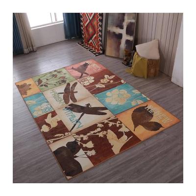 China Rectangle Blanket Bedroom Rug Rug Living Room Washable Non-slip Luxury Sofas Printed Small Area Rug for sale