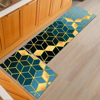 China Stain Resistant Modern Minimalist Nordic Restaurant Kitchen Combination Printing Mat Style Non-slip Rug Cover for sale