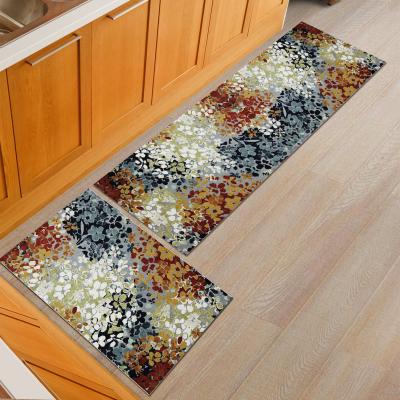 China Stain Resistant Printed Non-Slip Floor Cover Dining Kitchen Combination Floor Mat Bathroom Mat for sale