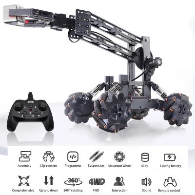 China DIY 2.4GHz Grab Mecha Clamp Car Manipulator 4WD Engineering Vehicle RC Antique Metal Alloy Classic Car Toys For Boy Kids Gifts for sale