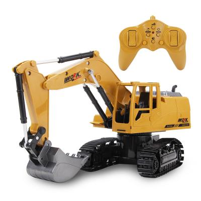 中国 2.4Ghz 6 Channel 1:24 Mini RC Crane Excavator toy RC Engineering Alloy Car and plastic Excavator RTR For kids Christmas gift 販売のため