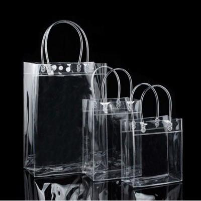 China New Recyclable Clear Tote PVC Shoulder Ambient Transparent Shopping Bag for sale