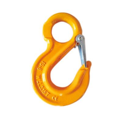 China Heavy Industry Qingdao Factory US Type Forged Steel G80 Eye Sling Hook with Latch for sale