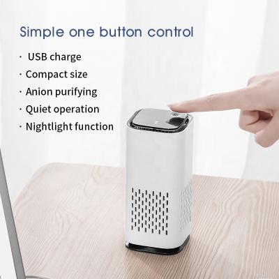 China A1 Mini Car Hotels Vehicle Air Cleaner Ionizer Filter Purifier With USB Connecting for sale