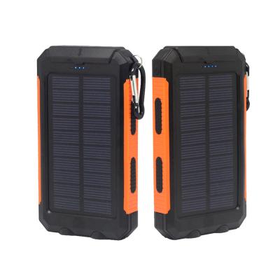 China Waterproof 10000mAh Power Bank Solar Panel With Dual LED Flashlight WPPB08 for sale