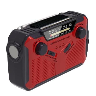 China Solar Panel MM Emergency Radio Solar Emergency Weather Radio Wind Up Flashlight Emergency Radio Hand Crank for sale