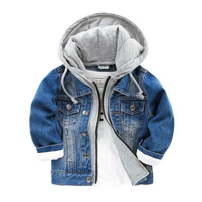 China 2021 Wholesale Hot Selling Bomber Jacket Cotton Denim Jacket High Quality Double-Layer Fashion Boy Kids Hooded Coat Children's Jackets Long for sale