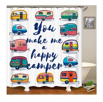 China Sustainable Custom 3D Printing Kids Designs Waterproof Bathroom Sets 4 Pcs Shower Curtain for sale