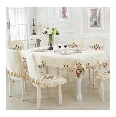 China Wholesale Cheap Fancy Waterproof European Embroidered Modern Wedding Table Cloth for sale