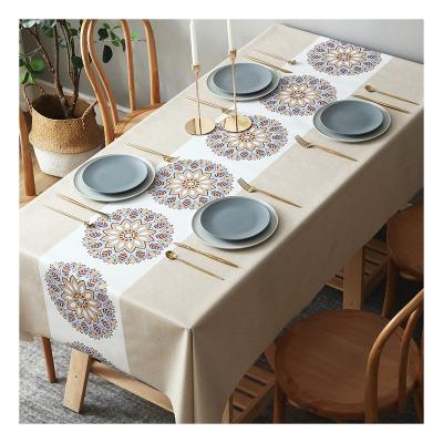 China Hot Sale Custom Copy of Waterproof PVC Waterproof Table Cloth and Oilproof Round Square Table Cloth for sale