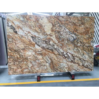 China Brazil Persa Modern Natural Gold Granite Polished Slab For Countertop for sale