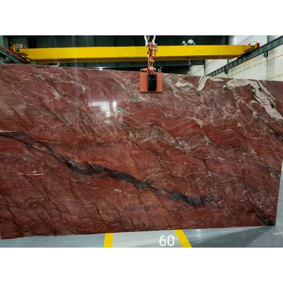 China Modern natural red melting mirage revolution wave quartzite slab for top for sale