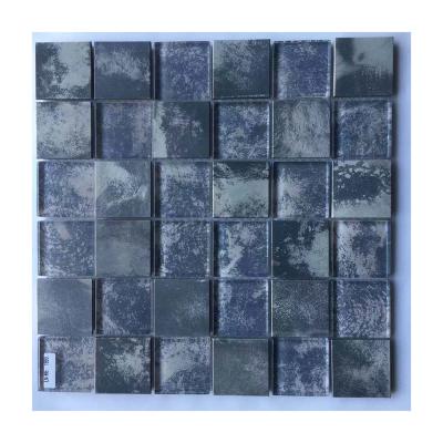 China Bule Modern High Temperature Square Glass Inkjet Factory Glass Mosaic Tile for sale