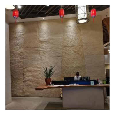 China Modern New Design Split Face Rust Yellow Granite Stone Wall Cladding Sunset Stone Architecture for sale