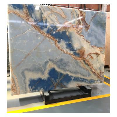 China Modern Luxury Blue Onyx Aurora Blue Marble Jade Home Standard Texture Specification for sale