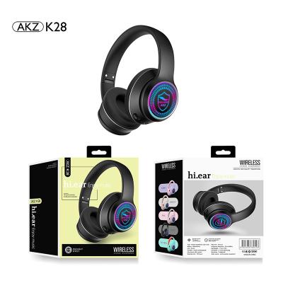 China TF Card FM Kids Headset Radio With Microphone Game Wireless Headset Headset Akz-K28 Bt5.0 Wireless Earphones TF Card for sale