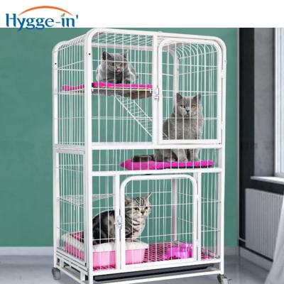 China Breathable 4 Layered Breed Cat Cage Playpen Box Crate with 2 Front Doors and Free Hammock for Ferret Guinea Pig Chinchilla Squirrel Rabbit for sale