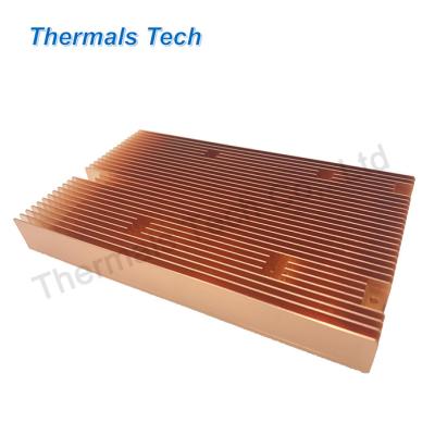 China Heat Sink Anti oxidation pure copper 1100 heat sink with good fins for Embedded computer for sale