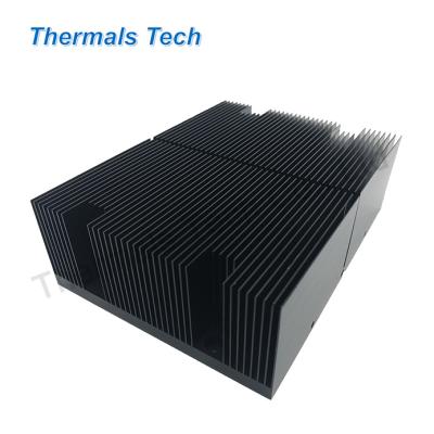 China Heat Sink 50W ultra density fin aluminum heatsink with black color for Medical equipment CPU for sale