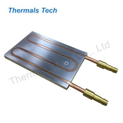 China Military laser Custom 800W Cold Plate for water cooled heat sink with tube for military laser for sale