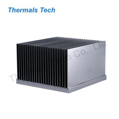 China Heat Sink Customized bonded aluminum fin heat sink with copper base insert, double-sided fins bonding heatsink for sale