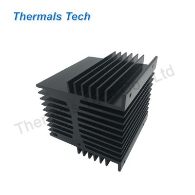 China Heat Sink Custom width 115 mm extruded fin profile heat sink with black anodized for High Power Amplifier for sale