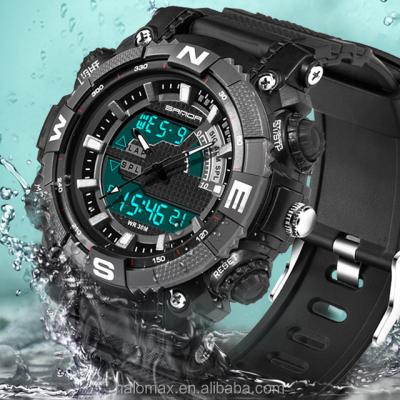 China Luxury Famous Brand SANDA Military Sport Watch Men's Top Brand LED Digital Alarm Electronic Wrist Watch For Male Relogio Masculino Clock for sale