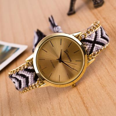 China Non-Specific Fashion Braided Friendship Bracelet Geneva Watches Hand Made Women Quartz Watches Relogio Mujer Drop Shipping for sale