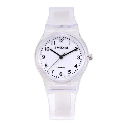 China Student girl heart candy color silicone jelly quartz simple fresh and cute day/date Korean version watch for sale