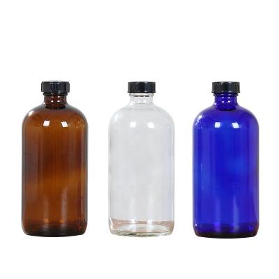 China 15ml 30ml 60ml 120ml 240ml 480ml Portable Cobalt Blue Boston Glass Bottle With Bakelite Cover Cap for sale