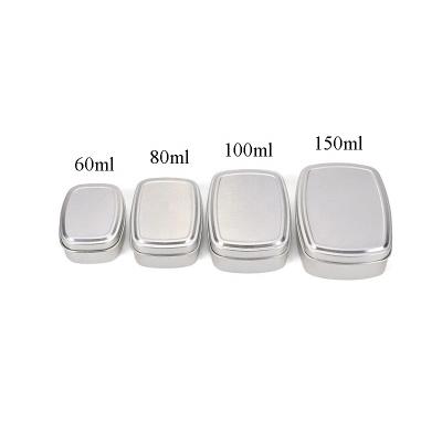 China Square 60ml 80ml 100ml 150ml Cosmetic High Quality Aluminum Tea Jar Metal Soap Container for sale