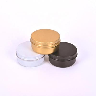 China Wholesale Skin Cream Colored 50ml 60ml 80ml Round Aluminum Jar With Screw Lid 100ml 120ml 150ml Metal Soap Tin Jars for sale