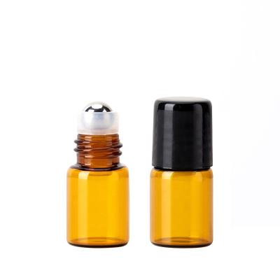 China Hot Sale Personal Care Glass Roll On Bottles 1ml 2ml 3ml 5ml Clear Amber Blue Glass Roller Bottle For Essential Oil Perfume for sale