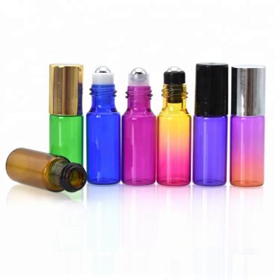 China Personal Care 1ml 2ml 3ml 5ml Glass Roll On Bottles With Metal Trackball For Perfume Essential Oil Cosmetic Packaging In Stock for sale