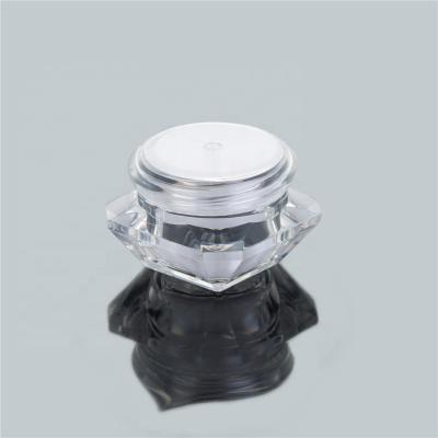 China Clear Cosmetic Jar 5g 10g 15g Acrylic Plastic Cosmetic Jar With Screw Lids For Cream Cosmetic Lip Balm for sale