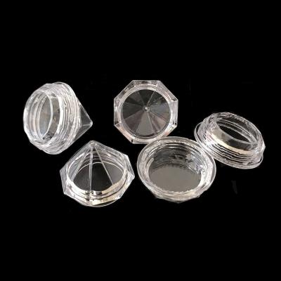 China Free Sample Clear Plastic Cosmetic Jar 5g PS Cosmetic Jar With Cone Shape Lids For Eye Cream for sale