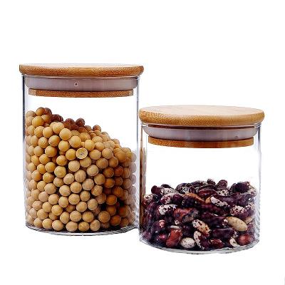 China Glass Sealed Clear Cookie Kitchen Storage Jar Cylinder Container For Food for sale