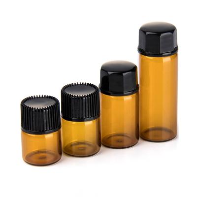 China Easy Take Amber Glass Vials 2ml 3ml 1/4 Dram Glass Vial 1ml Amber Sample Bottle For Essential Oil Perfume for sale