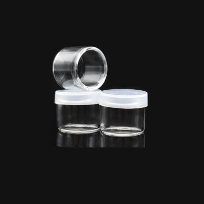 China No neck design 5ml 6ml concentrate jar glass container for 1 gram wax oil dab bottle silicone glass lid for sale