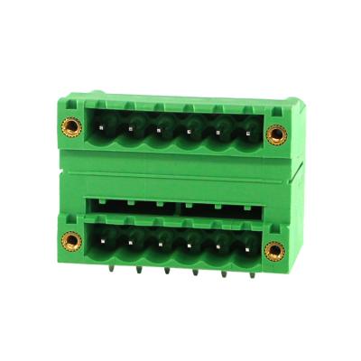 China Home Appliances Factory Self Produced PCB 5.08mm Pitch 12 Pin Double Rows Plug In Male Terminal Blocks for sale